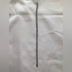 Bezel Set Silver Tone Tennis Bracelet Jewelry Accessory Rhinestones Elegant